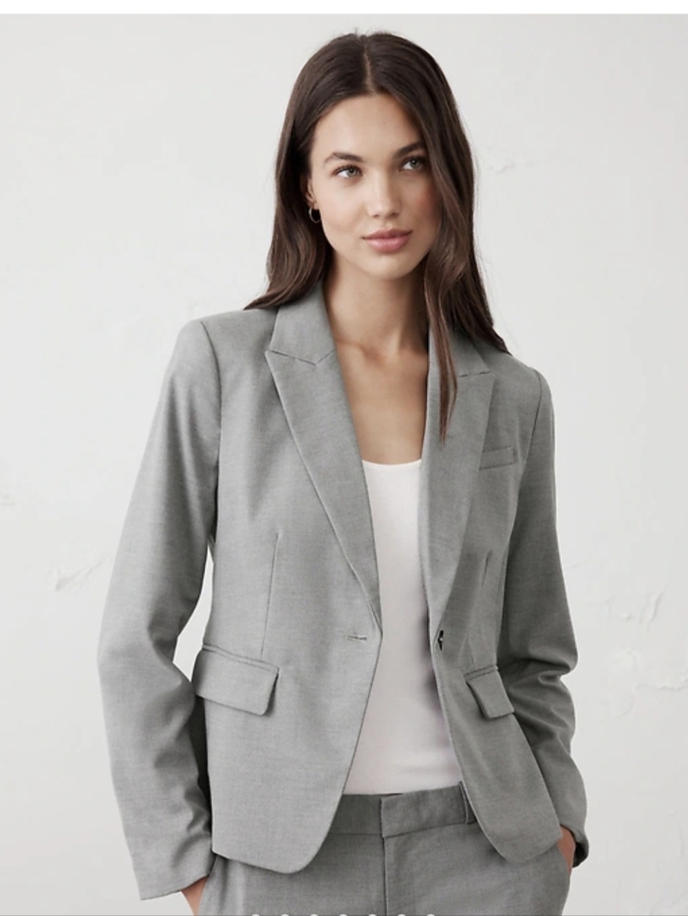 Banana Republic Light Gray Tailored Stretch Women's Blazer Size 2